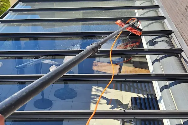 Cleaning dust and debris from window frames, tracks and sills